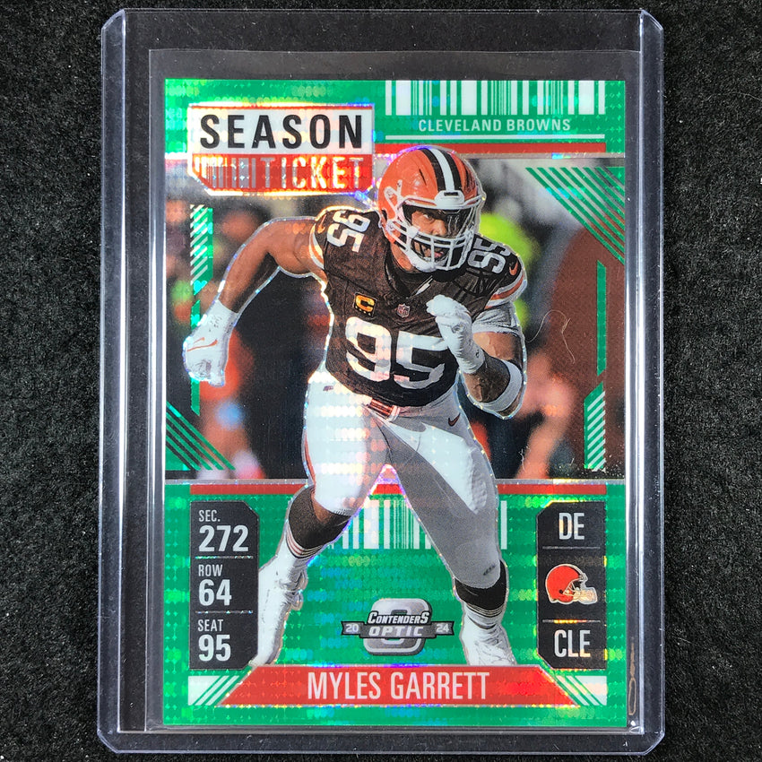 2024 Contenders Optic Football MYLES GARRETT Season Ticket Green Pulsar 47/49