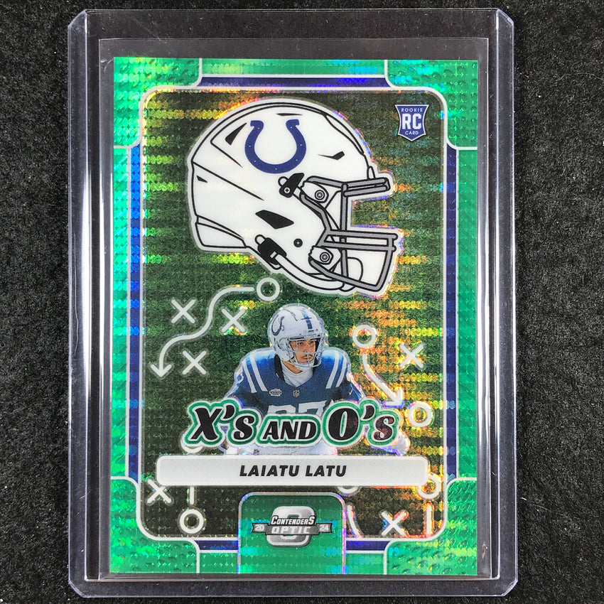 2024 Contenders Optic Football LAIATU LATU X's and O's Rookie Green Pulsar 4/30