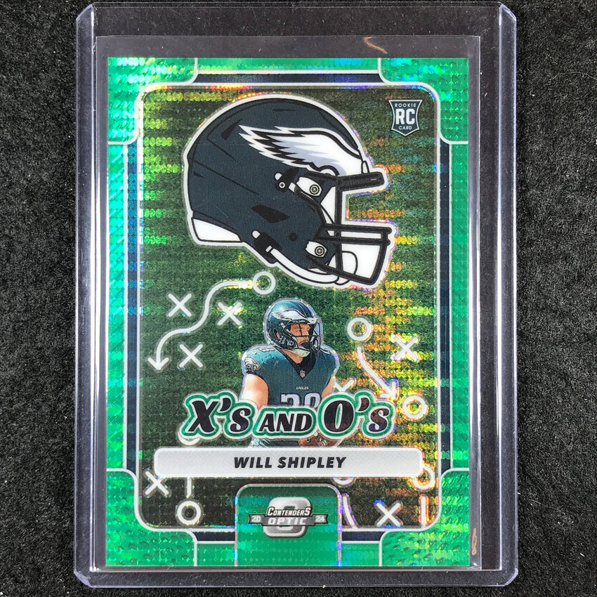 2024 Contenders Optic Football WILL SHIPLEY X's and O's Rookie Green Pulsar 7/30