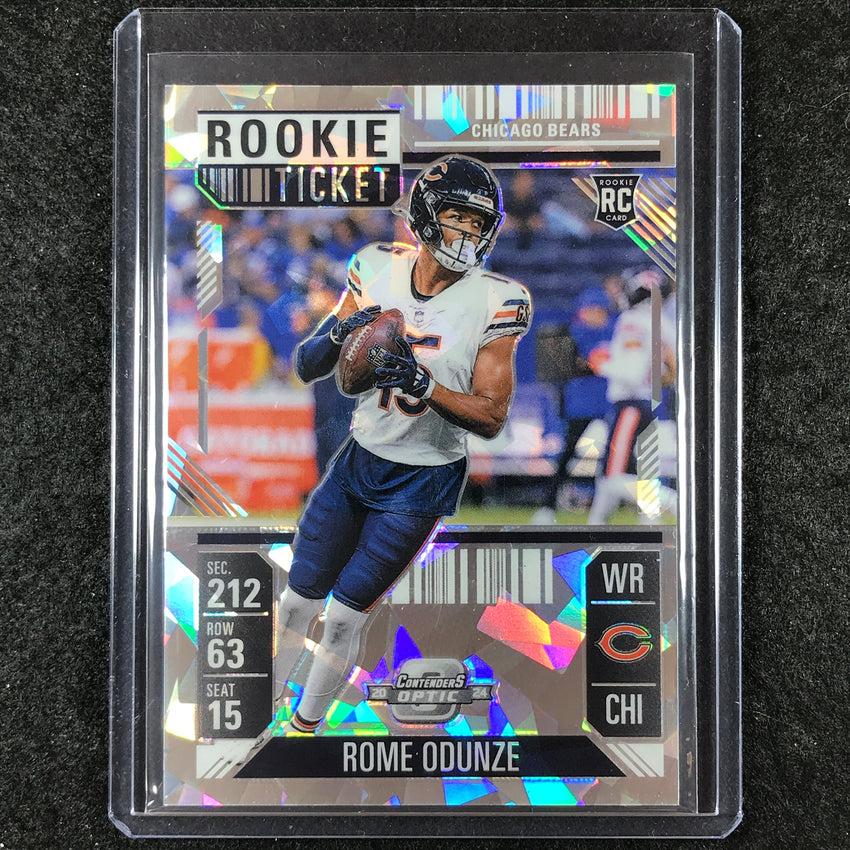 2024 Contenders Optic Football ROME ODUNZE Rookie Ticket Cracked Ice 1/22 #94