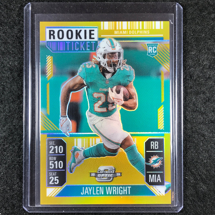 2024 Contenders Optic Football JAYLEN WRIGHT Rookie Ticket Gold 10/10 #76