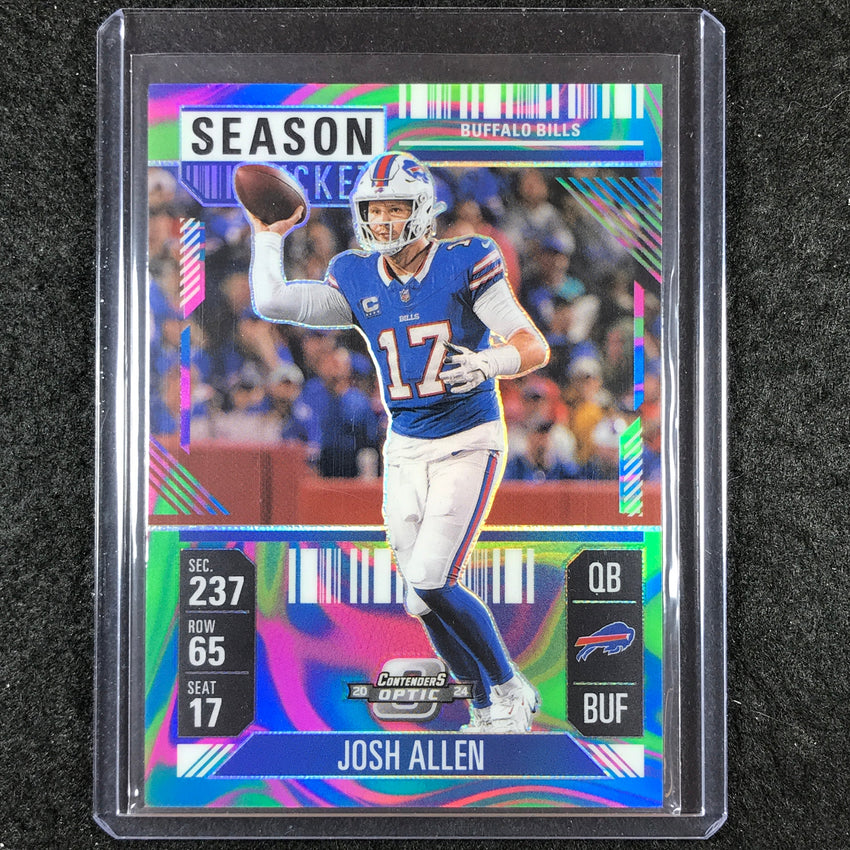 2024 Contenders Optic Football JOSH ALLEN Season Ticket Neon Marble 1/4 #5