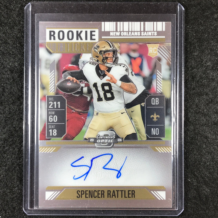 2024 Contenders Optic Football SPENCER RATTLER RPS Rookie Ticket Auto Base #116