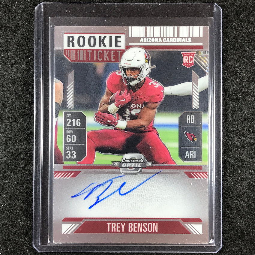 2024 Contenders Optic Football TREY BENSON RPS Rookie Ticket Auto Base #119