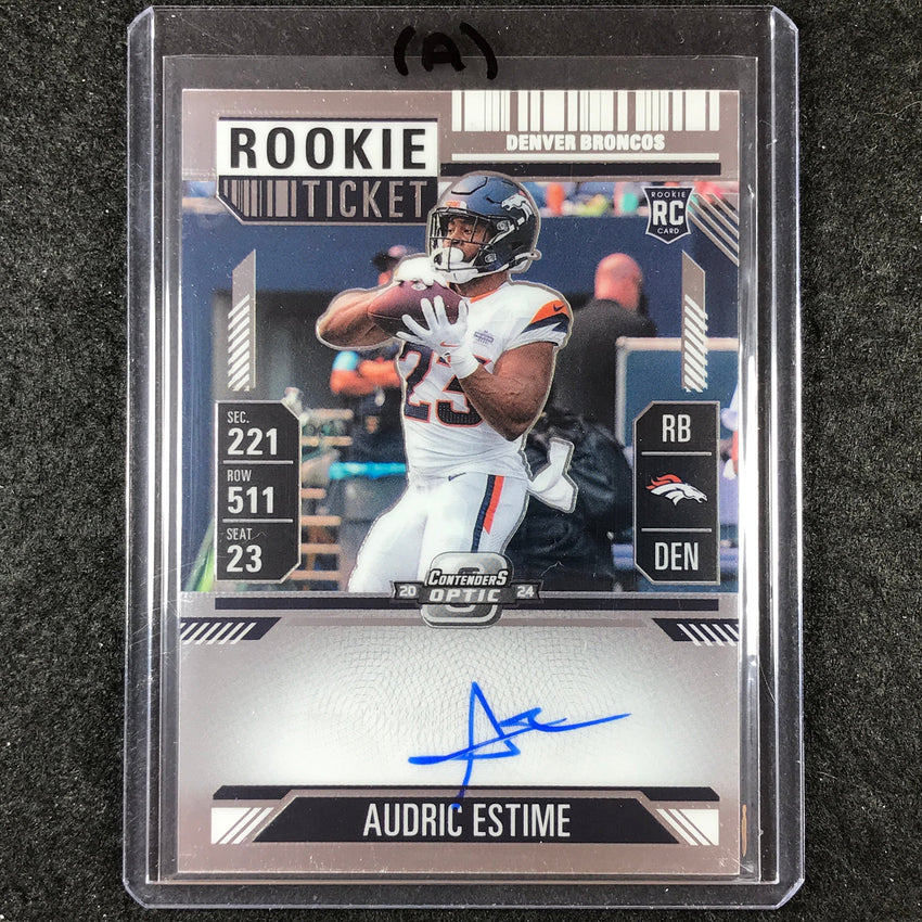 2024 Contenders Optic Football AUDRIC ESTIME RPS Rookie Ticket Auto #120 (A)