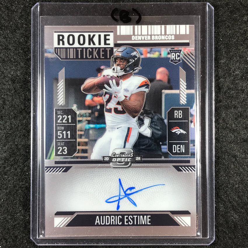 2024 Contenders Optic Football AUDRIC ESTIME RPS Rookie Ticket Auto #120 (B)