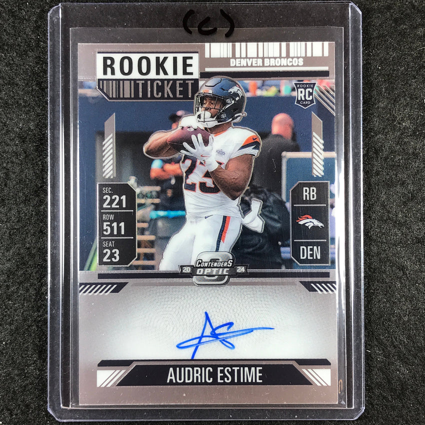 2024 Contenders Optic Football AUDRIC ESTIME RPS Rookie Ticket Auto #120 (C)
