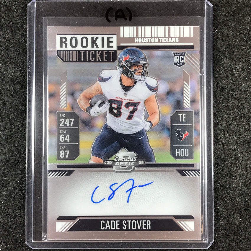 2024 Contenders Optic Football CADE STOVER RPS Rookie Ticket Auto Base #130 (A)