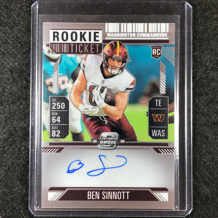 2024 Contenders Optic Football BEN SINNOTT RPS Rookie Ticket Auto Base #136