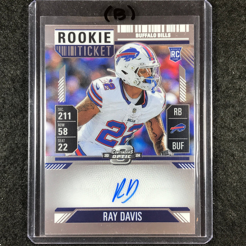 2024 Contenders Optic Football RAY DAVIS RPS Rookie Ticket Auto Base #137 (B)