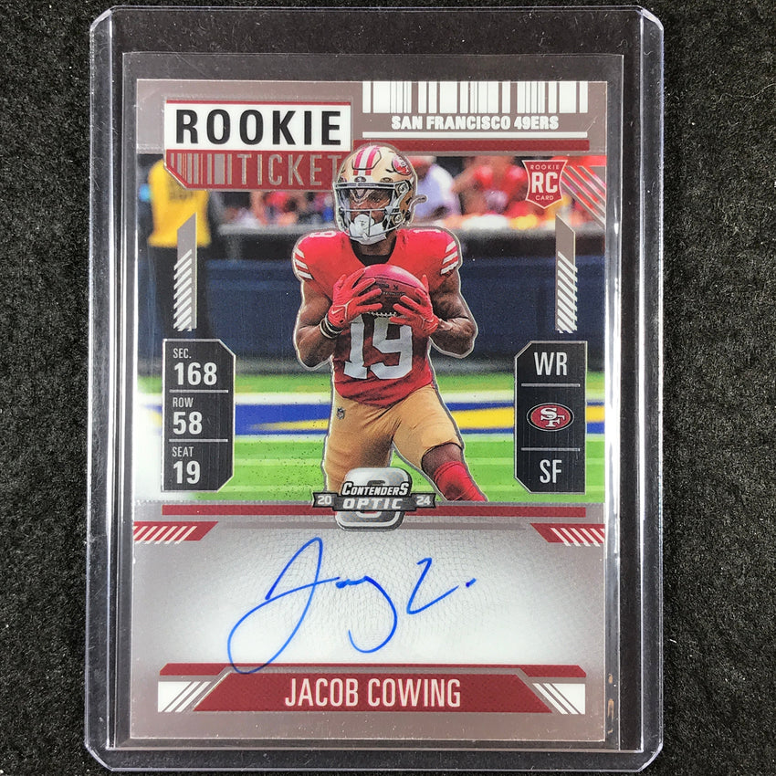 2024 Contenders Optic Football JACOB COWING RPS Rookie Ticket Auto Base #139