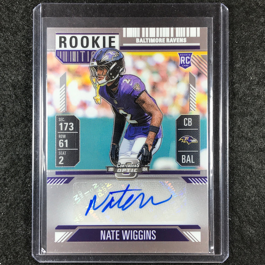 2024 Contenders Optic Football NATE WIGGINS Rookie Ticket Auto Base #148