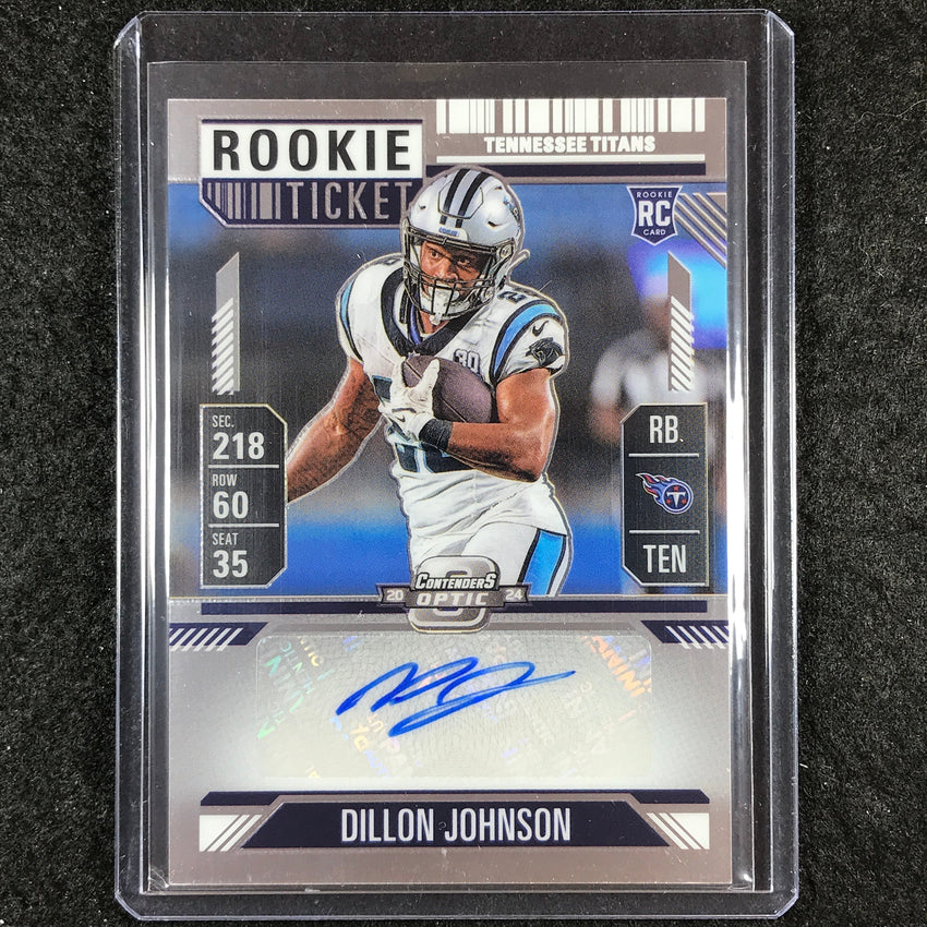 2024 Contenders Optic Football DILLON JOHNSON Rookie Ticket Auto Base #151