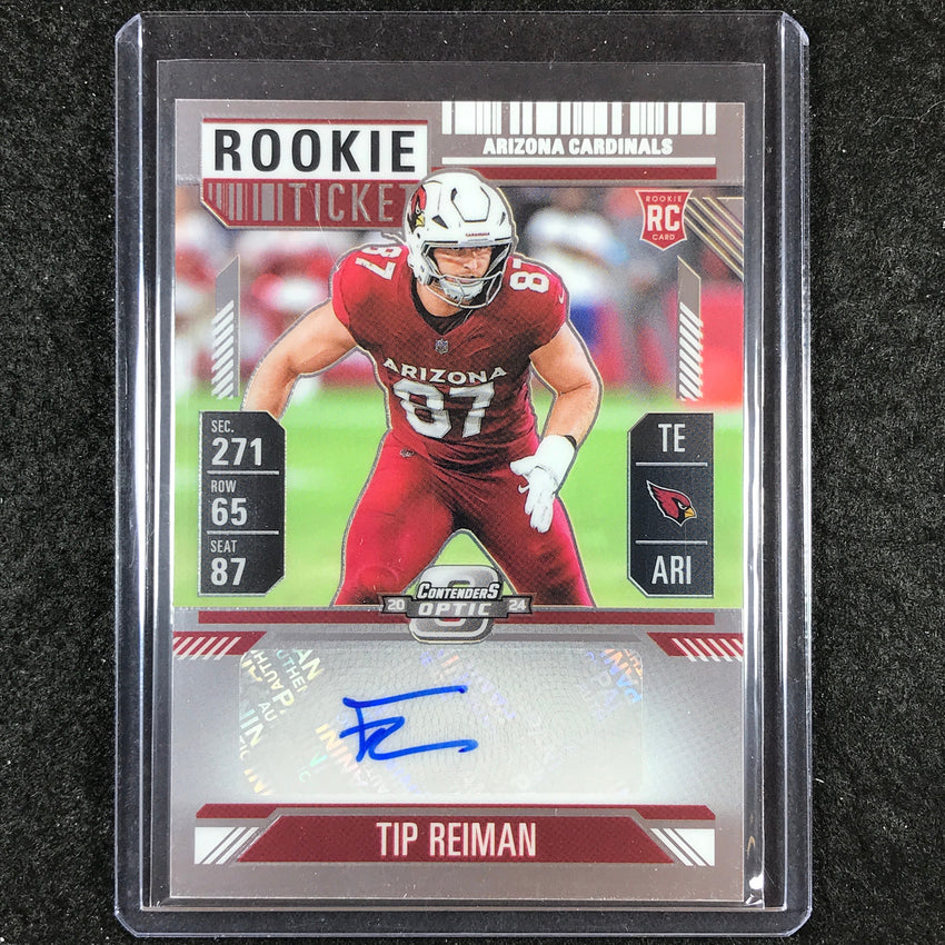 2024 Contenders Optic Football TIP REIMAN Rookie Ticket Auto Base #161