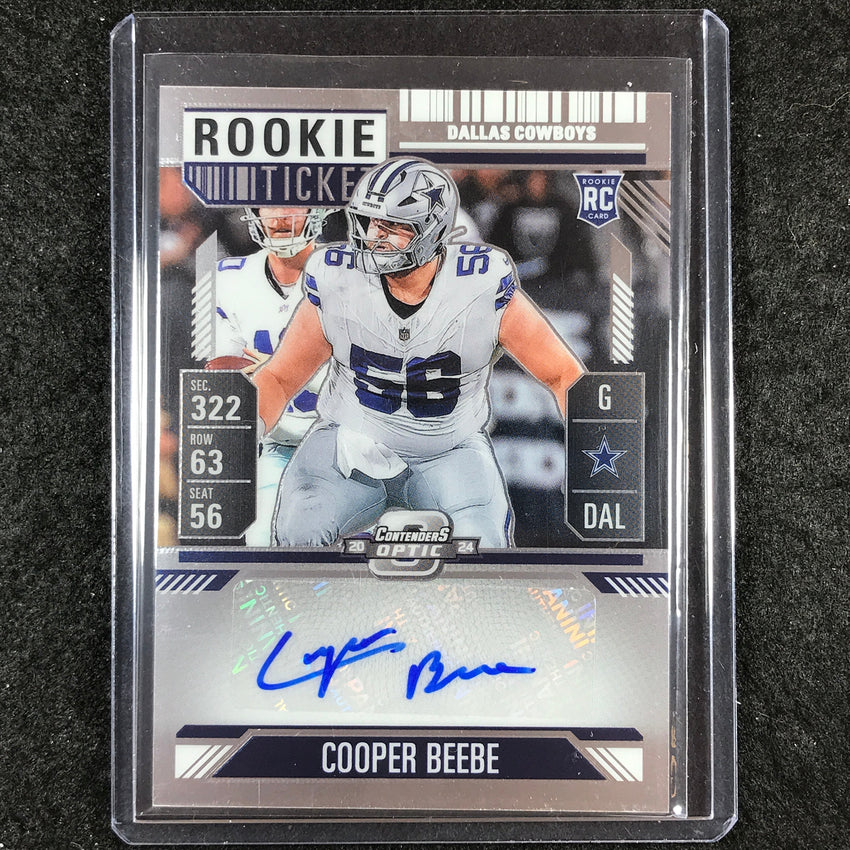 2024 Contenders Optic Football COOPER BEEBE Rookie Ticket Auto Base #183