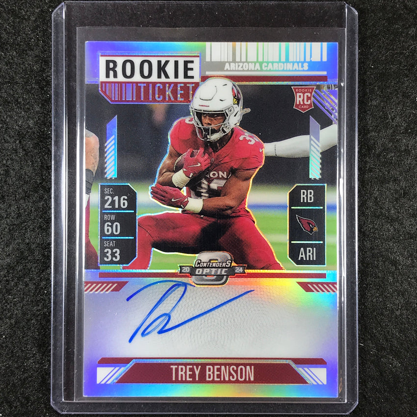 2024 Contenders Optic Football TREY BENSON RPS Rookie Ticket Auto Silver #119