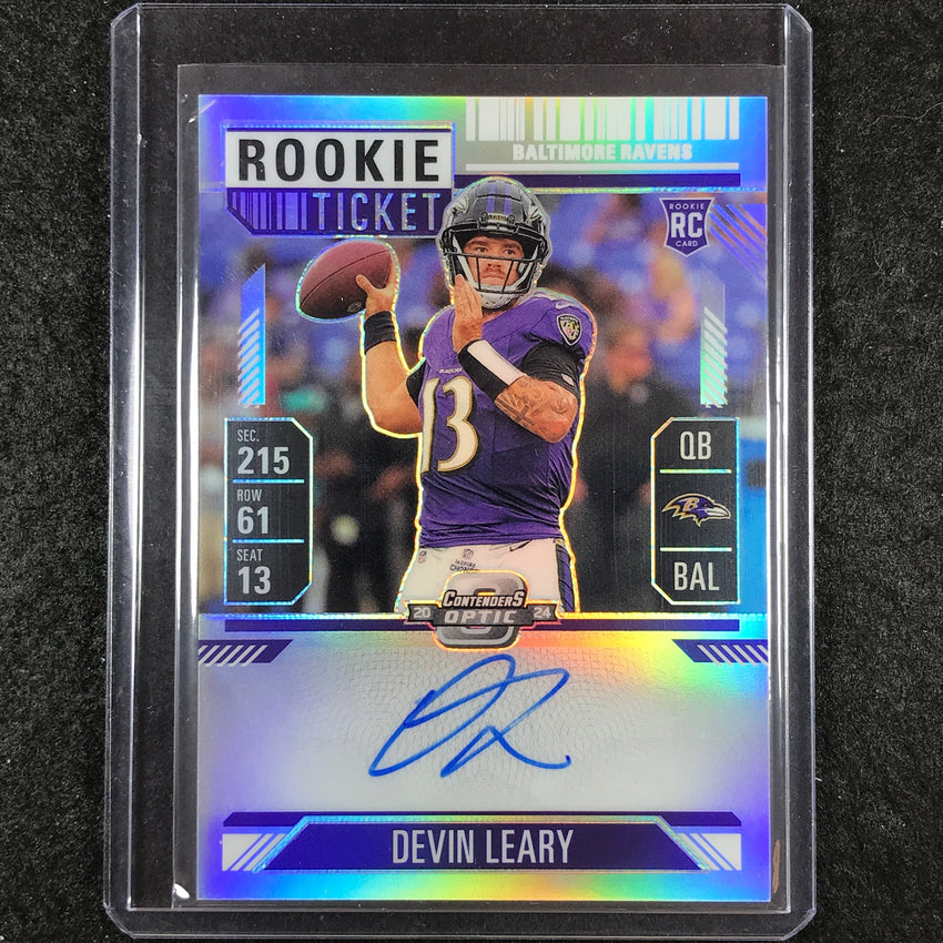 2024 Contenders Optic Football DEVIN LEARY RPS Rookie Ticket Auto Silver #141