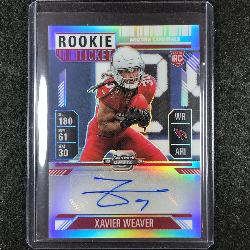 2024 Contenders Optic Football XAVIER WEAVER Rookie Ticket Auto Silver #156