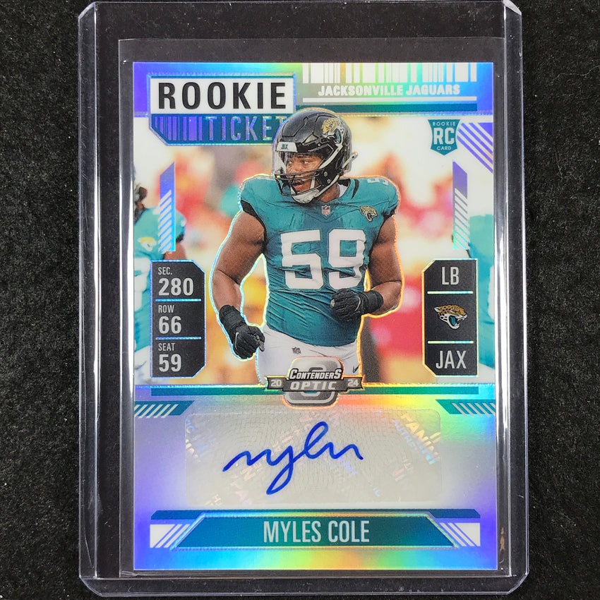 2024 Contenders Optic Football MYLES COLE Rookie Ticket Auto Silver #199
