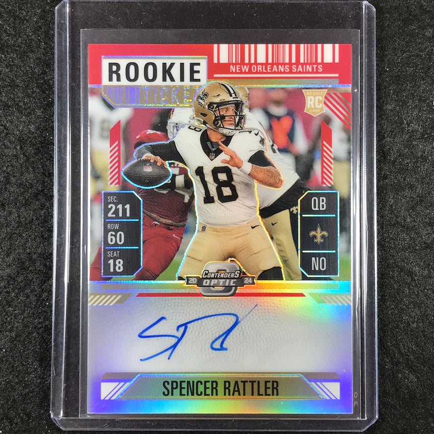 2024 Contenders Optic Football SPENCER RATTLER RPS Rookie Ticket Auto Red 50/175