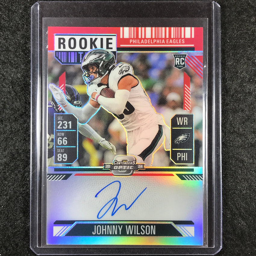 2024 Contenders Optic Football JOHNNY WILSON RPS Rookie Ticket Auto Red 151/175