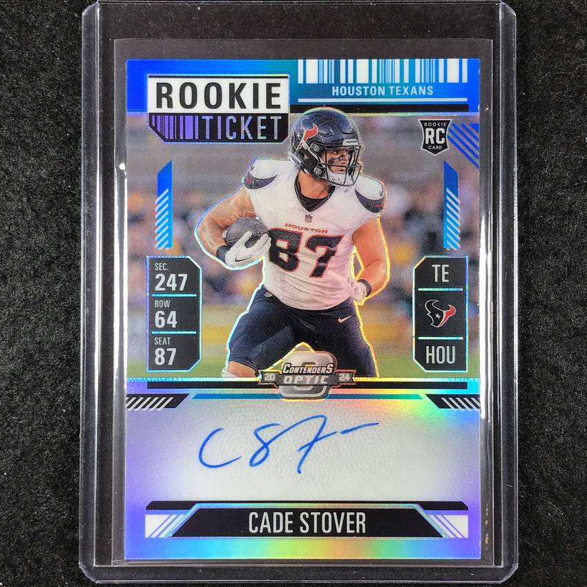 2024 Contenders Optic Football CADE STOVER RPS Rookie Ticket Auto Teal 19/99