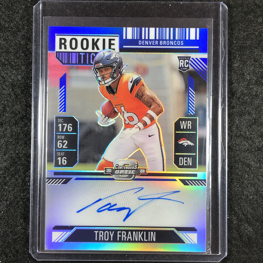 2024 Contenders Optic Football TROY FRANKLIN RPS Rookie Ticket Auto Blue 62/75