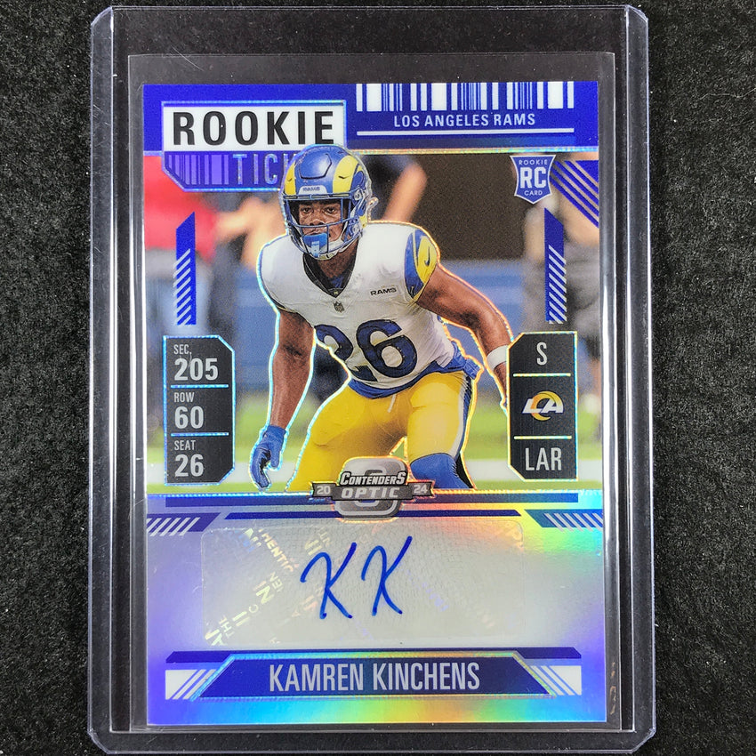 2024 Contenders Optic Football KAMREN KINCHENS Rookie Ticket Auto Blue 70/75