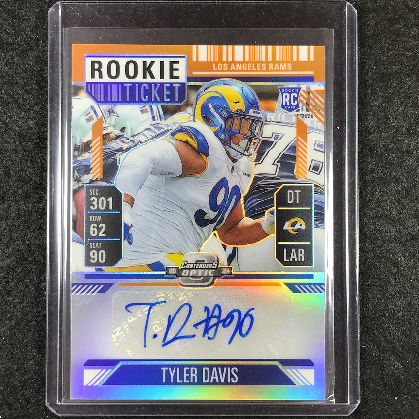2024 Contenders Optic Football TYLER DAVIS Rookie Ticket Auto Orange 30/50 #206