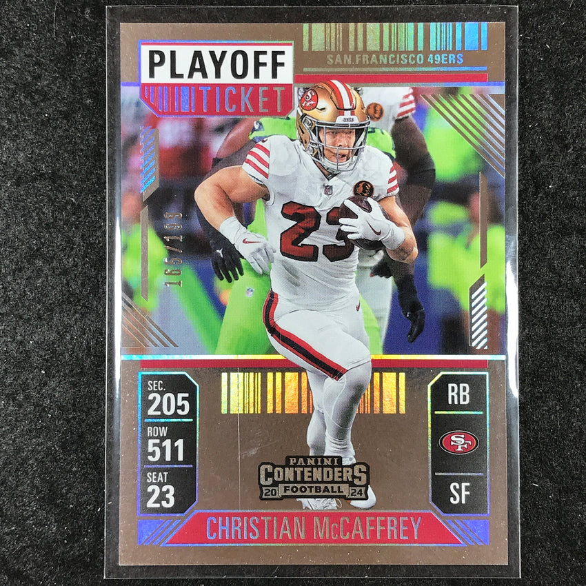 2024 Contenders Football CHRISTIAN MCCAFFREY Playoff Ticket 165/199 #86