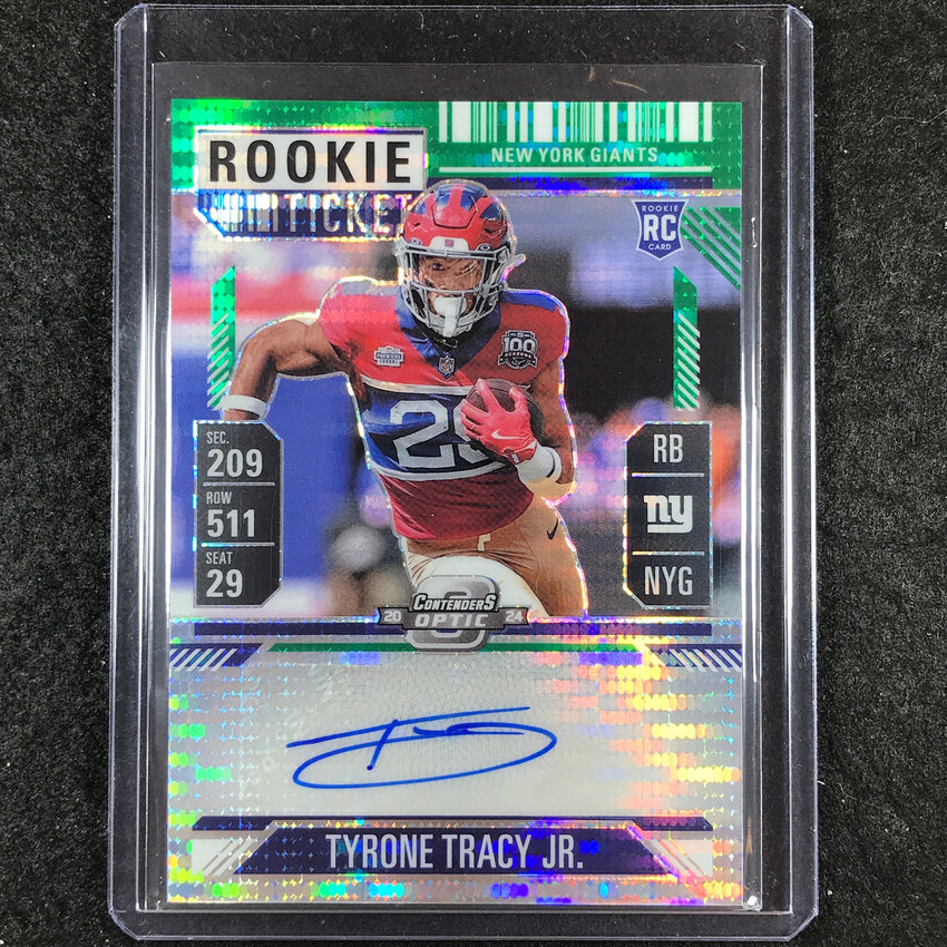 2024 Contenders Optic TYRONE TRACY JR. Rookie Ticket Auto Green Pulsar 6/30 #166