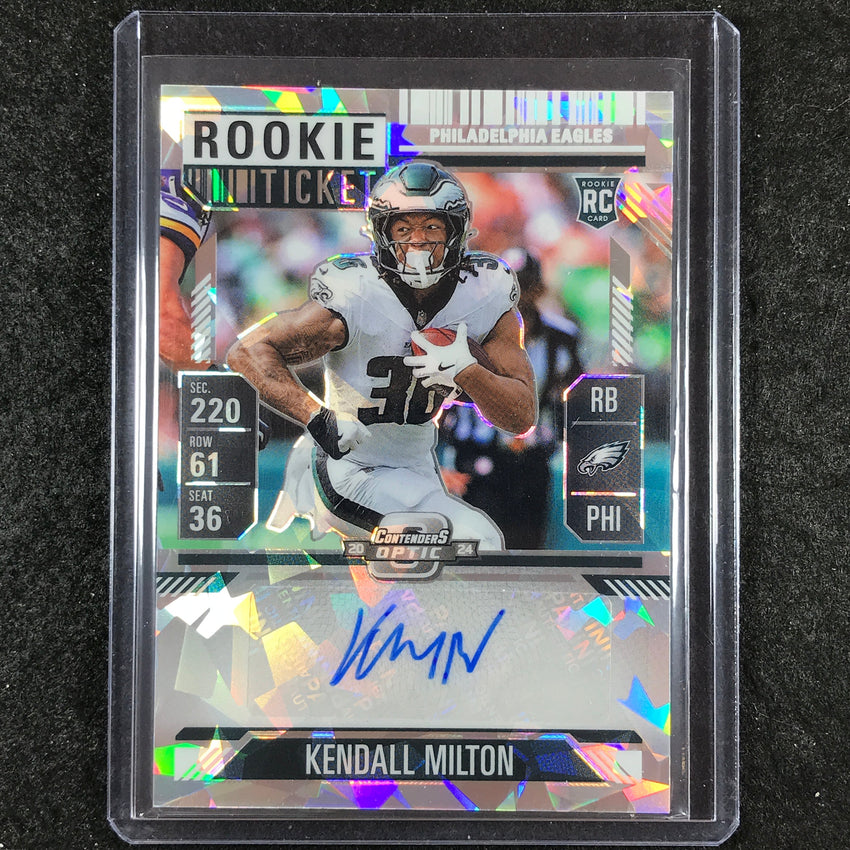 2024 Contenders Optic KENDALL MILTON Rookie Ticket Auto Cracked Ice 10/22 #164
