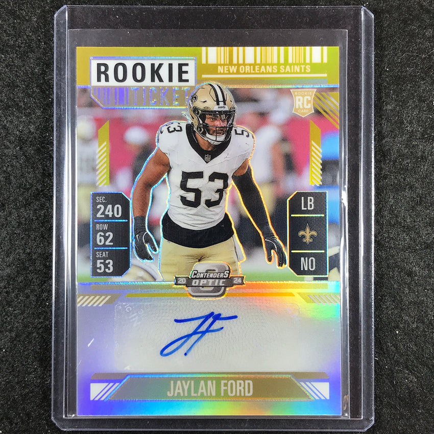2024 Contenders Optic Football JAYLAN FORD Rookie Ticket Auto Gold 1/10 #169