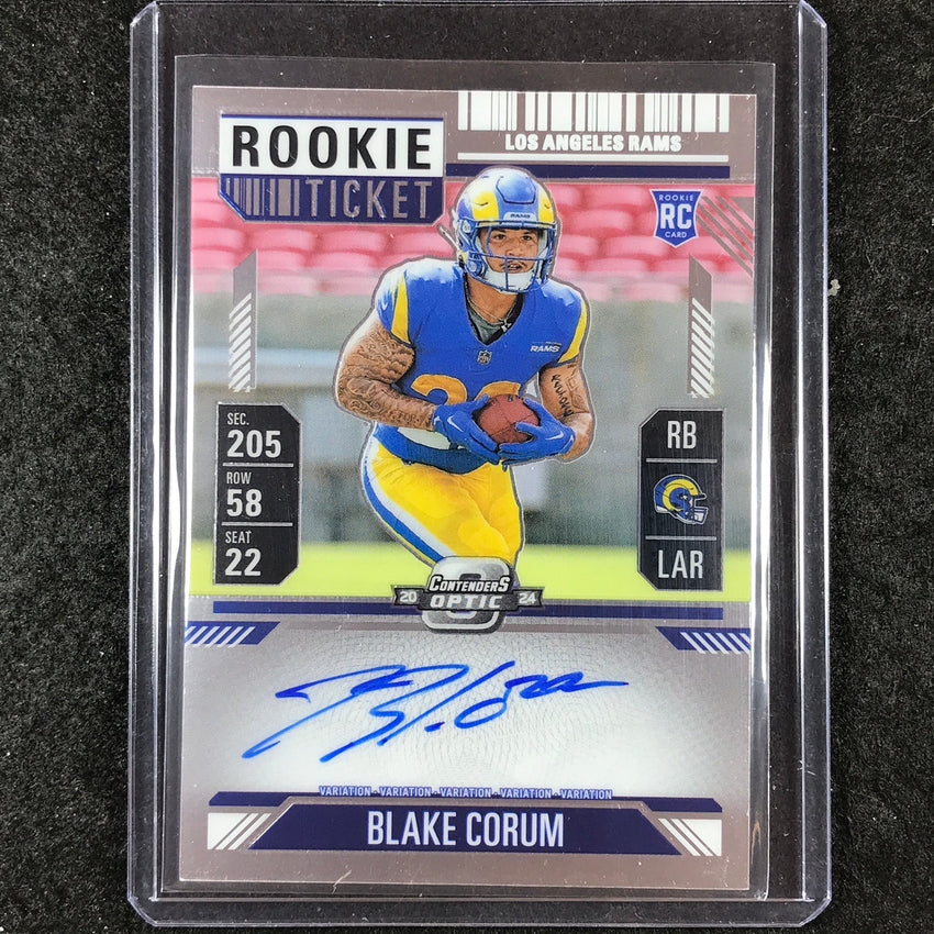 2024 Contenders Optic BLAKE CORUM RPS Rookie Ticket Auto Variation Base #112