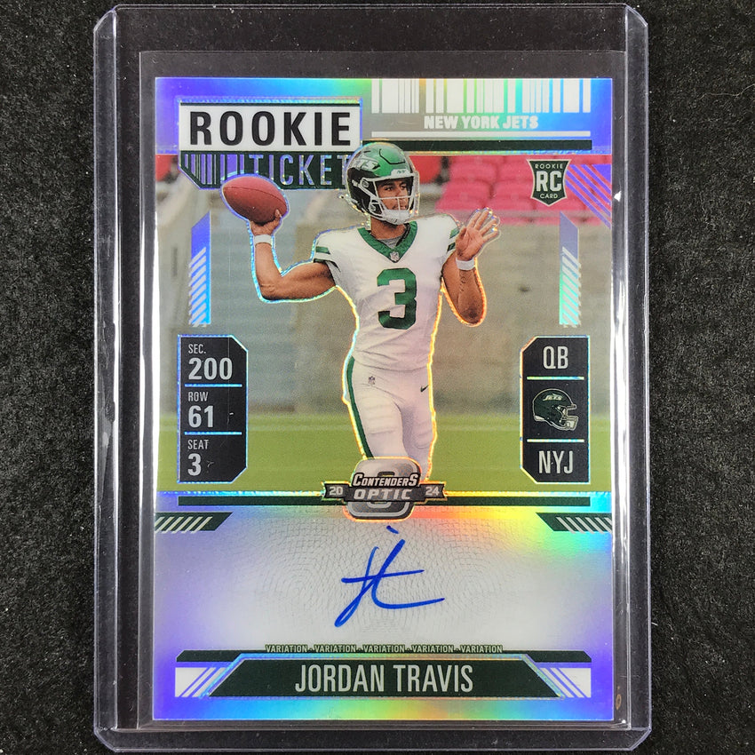 2024 Contenders Optic JORDAN TRAVIS RPS Rookie Ticket Auto Variation Silver #105
