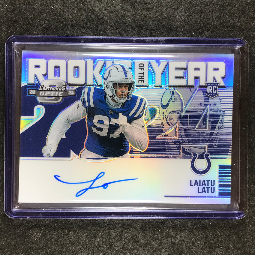 2024 Contenders Optic Football LAIATU LATU Rookie of the Year Auto Silver 64/99