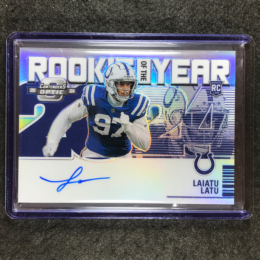 2024 Contenders Optic Football LAIATU LATU Rookie of the Year Auto Silver 73/99
