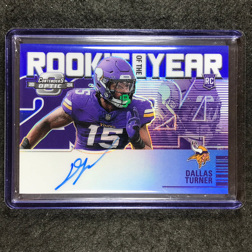 2024 Contenders Optic Football DALLAS TURNER Rookie of the Year Auto Blue 75/75
