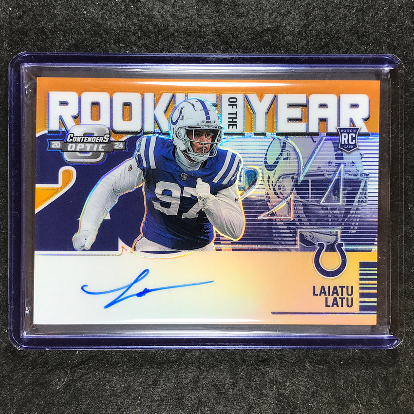2024 Contenders Optic Football LAIATU LATU Rookie of the Year Auto Orange 25/50