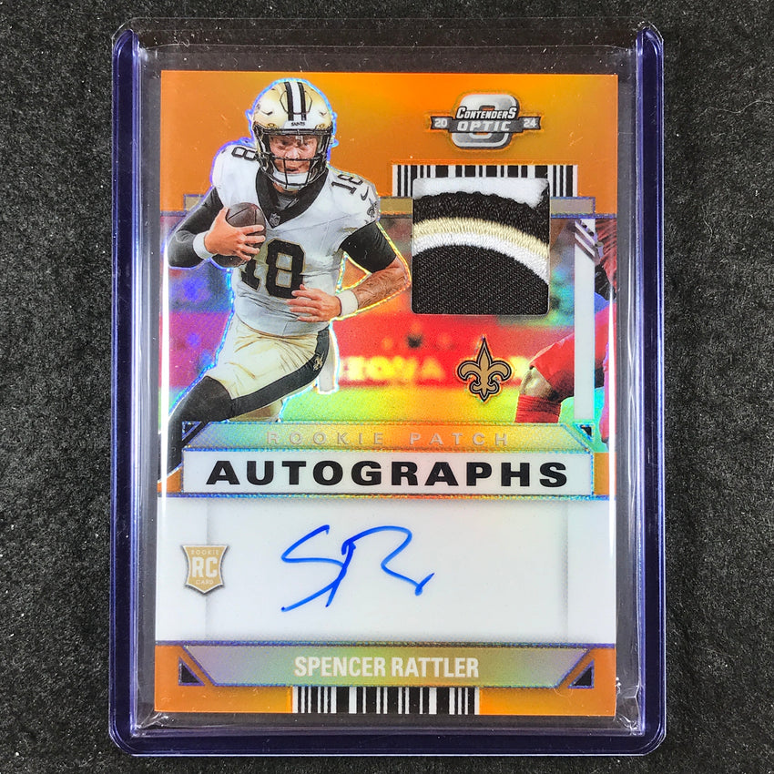 2024 Contenders Optic Football SPENCER RATTLER Rookie Patch Auto Orange 2/25