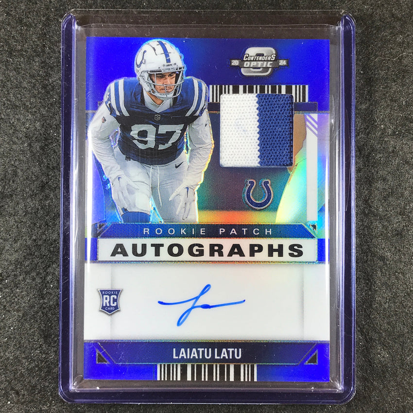 2024 Contenders Optic Football LAIATU LATU Rookie Patch Auto Blue 45/50