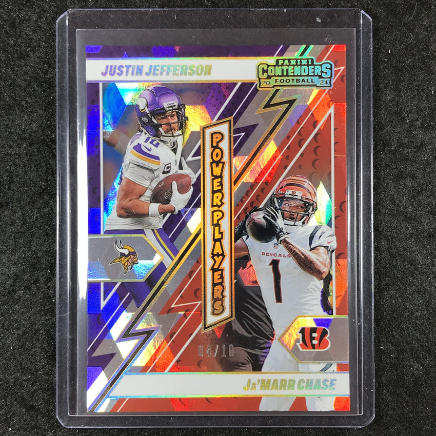 2024 Contenders Football JUSTIN JEFFERSON JA'MARR CHASE Power Players Gold 4/10