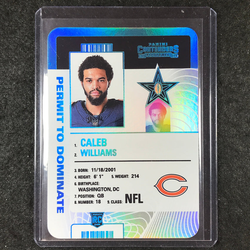 2024 Contenders Football CALEB WILLIAMS Permit To Dominate Rookie SSP #1