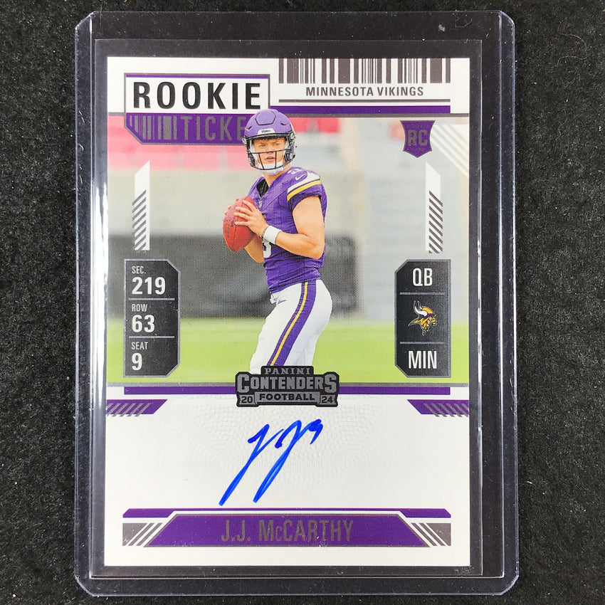 2024 Contenders Football J.J. MCCARTHY RPS Rookie Ticket Auto Base #101