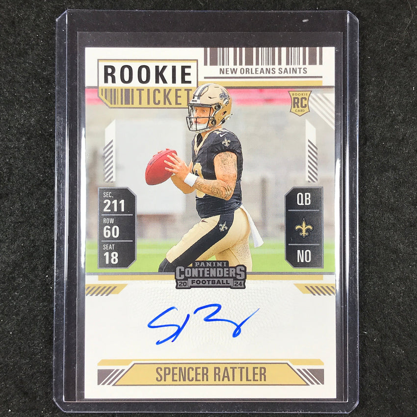 2024 Contenders Football SPENCER RATTLER RPS Rookie Ticket Auto Base #116