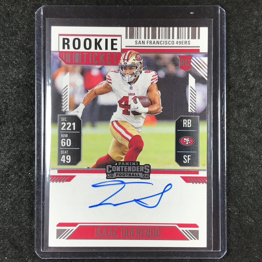 2024 Contenders Football ISAAC GUERENDO RPS Rookie Ticket Auto Base #138
