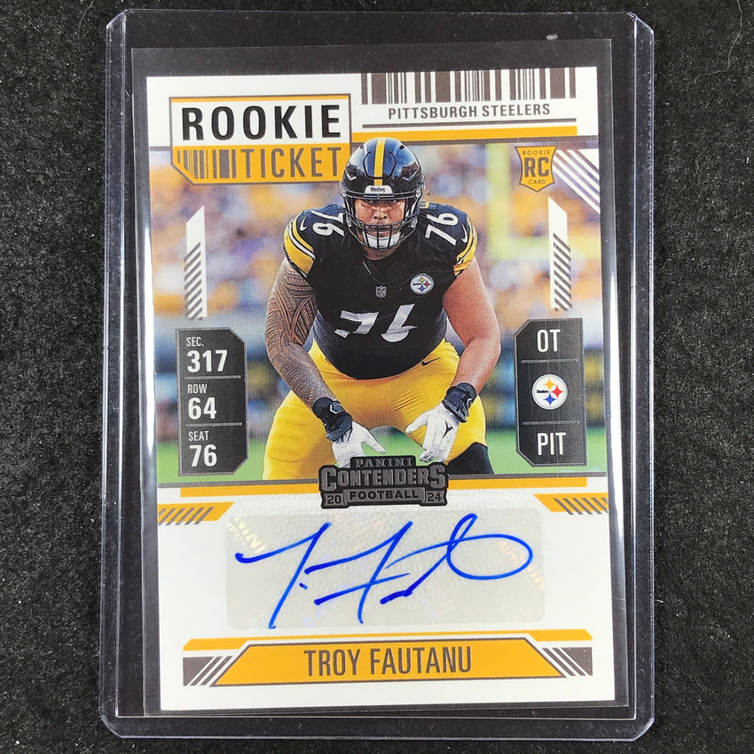 2024 Contenders Football TROY FAUTANU Rookie Ticket Auto Base #186