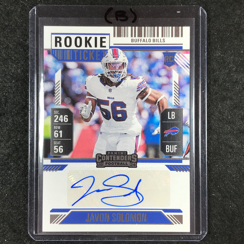2024 Contenders Football JAVON SOLOMON Rookie Ticket Auto Base #211 (B)