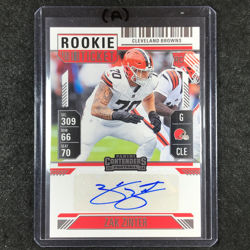 2024 Contenders Football ZAK ZINTER Rookie Ticket Auto Base #231 (A)