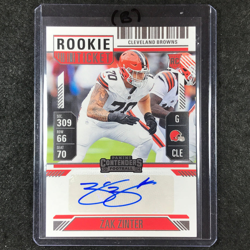 2024 Contenders Football ZAK ZINTER Rookie Ticket Auto Base #231 (B)